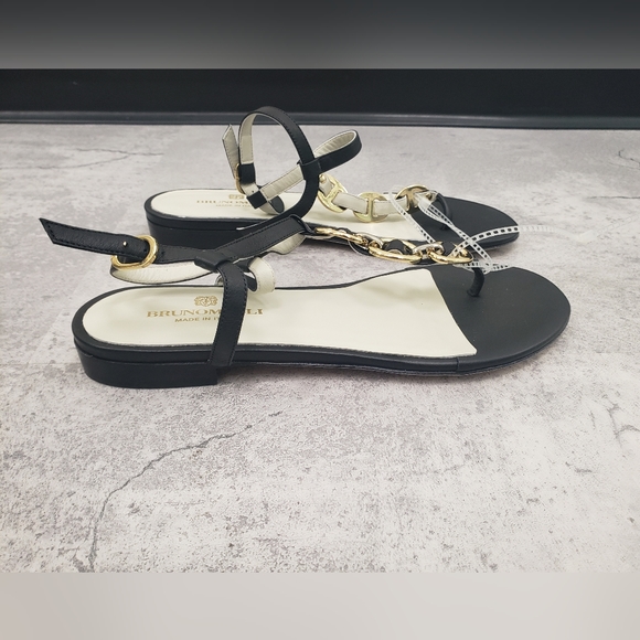 BRUNO MAGLI Marina Leather Embellished Thong Sandal - Black, 40 - Picture 2 of 7